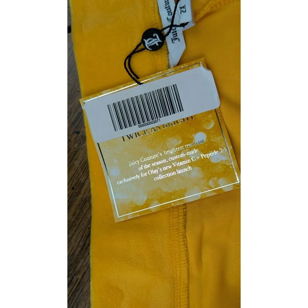 Juicy Couture x Olay Limited Edition Velour Track Pants Marigold‎ Yellow 2X